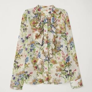 H&M Floral Ruffle Blouse - Multicolor